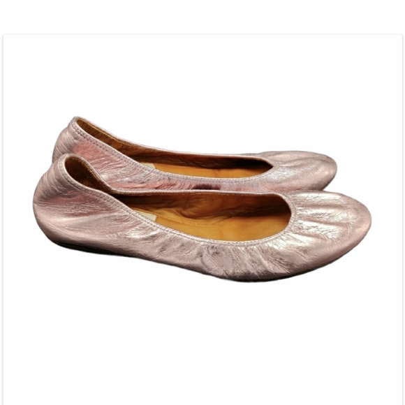 Lanvin Shoes - Lanvin Ballet Flats Metallic Pink Leather Sz 38.5